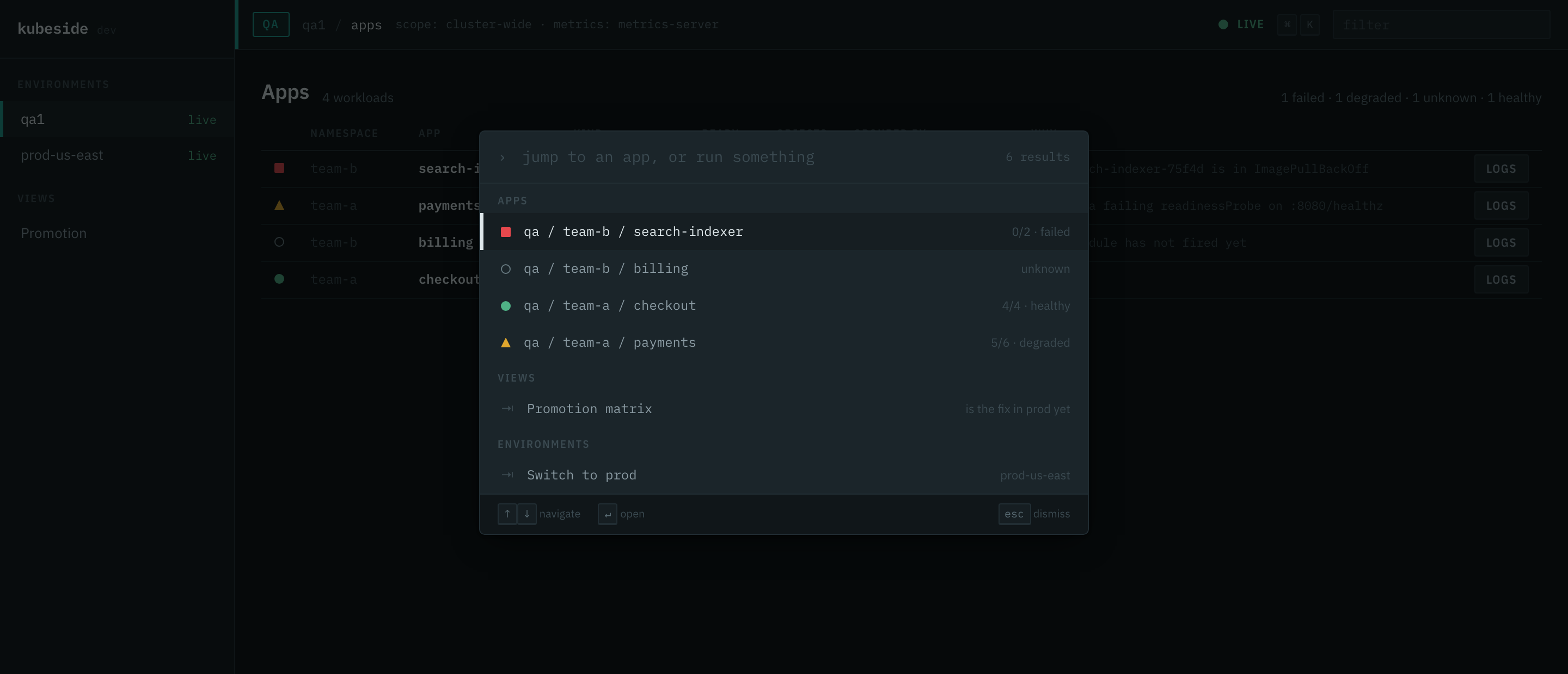 The command palette